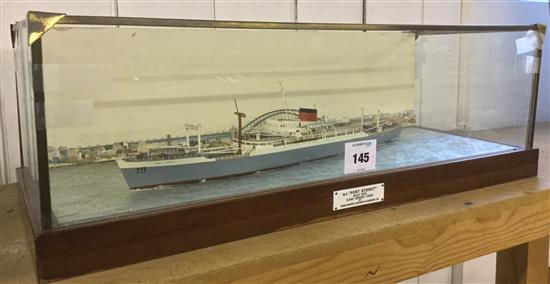 A scale model of MV Port Sydney built in 1953 by Swan & Hunter & Wigham Richardson Ltd, overall 23in.